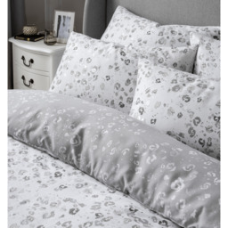 Delilah Silver Animal Print Reversible Duvet set - Silver / 260cm - thumbnail 5