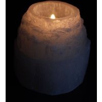 Selenite Mountain Top Candle Holder 8 cm - White