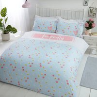 Be Pretty Polycotton Duvet Set with Pillowcase - Duck Egg / Double