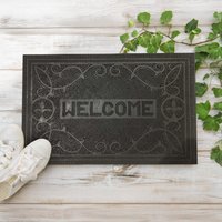 Heavy Duty Rubber Welcome Mat  - Black