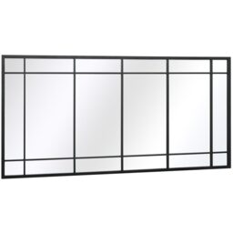 The Tabula Black Window Style Garden Mirror - Black - thumbnail 5