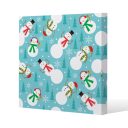 Snowman Seamless Pattern Design Gallery Canvas - Blue / 61cm - thumbnail 2