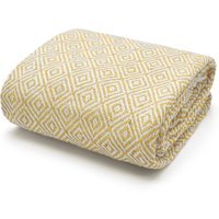 100 Percent Cotton Indian Diamond Patterend Batten Sofa or Bed Throw - Ochre / 127cm / 127x152 cm - thumbnail 1
