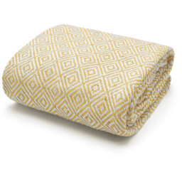 100 Percent Cotton Indian Diamond Patterend Batten Sofa or Bed Throw - Ochre / 127cm / 127x152 cm - thumbnail 2