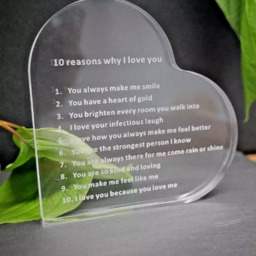 10 Reasons Why I Love You Heart Paperweight - Clear - thumbnail 2