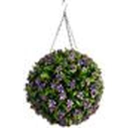 Best Artificial 38cm Purple Lily Hanging Basket Flower Topiary Ball - Purple - thumbnail 2