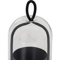 Nysa Large Candle Holder with Glass Cloche Elegant Home Decor Accessory - Black