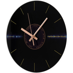 Retro Vinyl Record Album Glass Wall Clock - Black - thumbnail 2