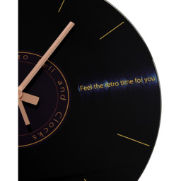 Retro Vinyl Record Album Glass Wall Clock - Black - thumbnail 5