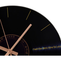 Retro Vinyl Record Album Glass Wall Clock - Black - thumbnail 4