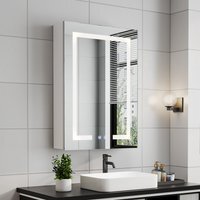 Anti Fog LED Dimmable Mirror Cabinet With Shaver Socket - White / 45cm