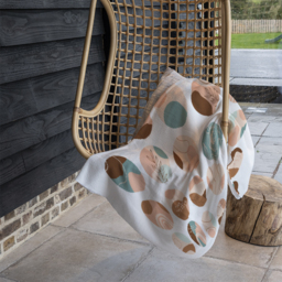 Round Texture And Floral Icons In Pastel Colours Blanket - White - thumbnail 4