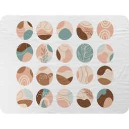Round Texture And Floral Icons In Pastel Colours Blanket - White - thumbnail 2