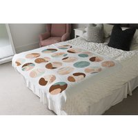 Round Texture And Floral Icons In Pastel Colours Blanket - White - thumbnail 1