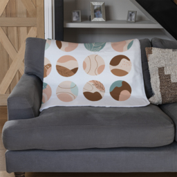 Round Texture And Floral Icons In Pastel Colours Blanket - White - thumbnail 3