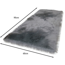 Retangular Polyester Soft Rug - Grey / 90cm - thumbnail 2