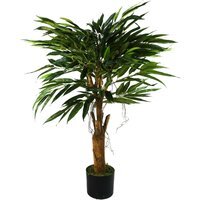 100cm Longfolia Tree with Silk Leaves and Plastic Vines - Green