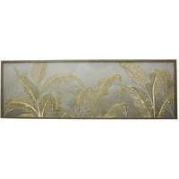 Embellished Gold Leaves Framed Print - Grey