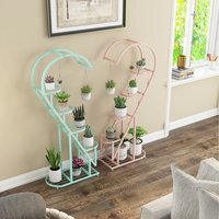 5 Tier Metal Plant Stand-Pink and Blue - Pink - thumbnail 1