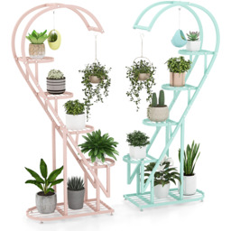 5 Tier Metal Plant Stand-Pink and Blue - Pink - thumbnail 2