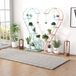 5 Tier Metal Plant Stand-Pink and Blue - Pink - thumbnail 3