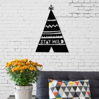 Stay Wild  Wall Art Metal Decorative Object - Black - Black