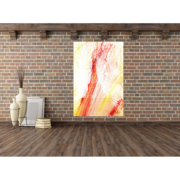 French Fury Graphic Art Wrapped on Canvas - Yellow / 92cm - thumbnail 2
