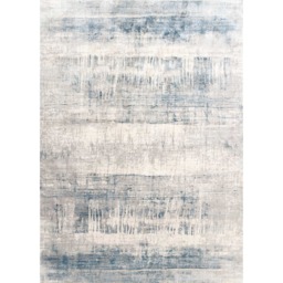 Blue Silver Grey Distressed Abstract Living Area Rug - Blue / 290 x 200cm - thumbnail 2