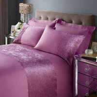 Band Crushed Velvet Duvet Cover Sets - Pink / King / 2x pillowcase