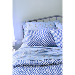 Martex Petite Painted Check Duvet Cover Set - Blue / King - thumbnail 4