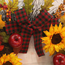 Autumn Wreath Maple Leaves and Sunflowers LED Front Door Decoration - Orange - thumbnail 3