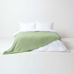 Organic Cotton Waffle Blanket - Sage / 250cm / 230 x 250 cm - thumbnail 2