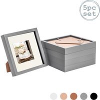 "3D Box Photo Frame - 8 x 8"" with 4x4"" Mount - Pack of 5 - Grey/Ivory" - thumbnail 1