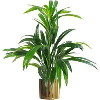 Artificial Bushy Shrub With Separate Metal Planter 65cm - Green