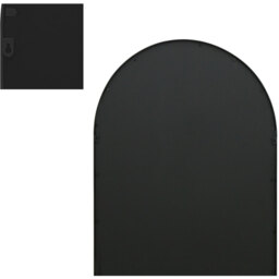 Arcus Window Framed Arch Leaner Garden Wall Mirror - Black / 190cm - thumbnail 5