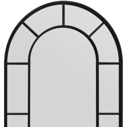 Arcus Window Framed Arch Leaner Garden Wall Mirror - Black / 190cm - thumbnail 3