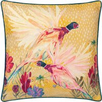 Country Wilds Pheasant Bloom Printed Cushion - Gold / 80 Feather 20 Polyester - thumbnail 1