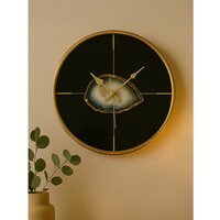 Celina Black And Gold Round Wall Clock - Black