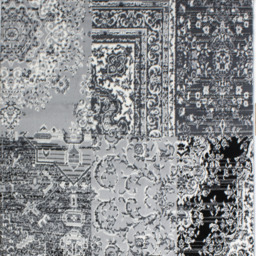 Black Grey Monochrome Traditional Patchwork Living Room Rug - Black / 150 x 80cm - thumbnail 4