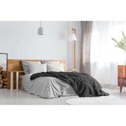 Lush Faux Rabbit Fur Throw - Black / 152cm - thumbnail 2