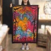 Cotton Wall Art Peaceful Buddha MultiColor - Multicolor