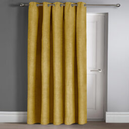 Semi Pattern Dimout Curtain Pair - Ochre / 46cm / 72cm - thumbnail 2