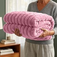 Ribbed Fleece Blanket - Winter Berry