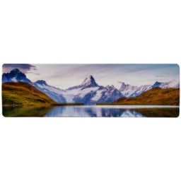 Panoramic view of the Mt. Schreckhorn and Wetterhorn Designer Runner Rug - Blue - thumbnail 2