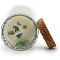 Joyful Magic Spell Candle with Green Aventurine - White