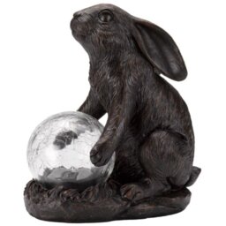 Solar Hare Colour Changing LED Ornament  - Black - thumbnail 2