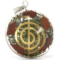 Orgonite Power Pendant with Gemstones, Copper - Multi