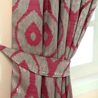 Ikat Jacquard Curtain Tie Back Pair - Pink