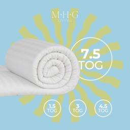 7.5 Tog Summer Cool Microfibre Striped Duvet - White / Single - thumbnail 2