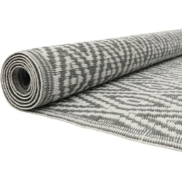 JVL Lightweight Reversible Plastic Woven Outdoor Rug, 120x170cm - Grey - thumbnail 5